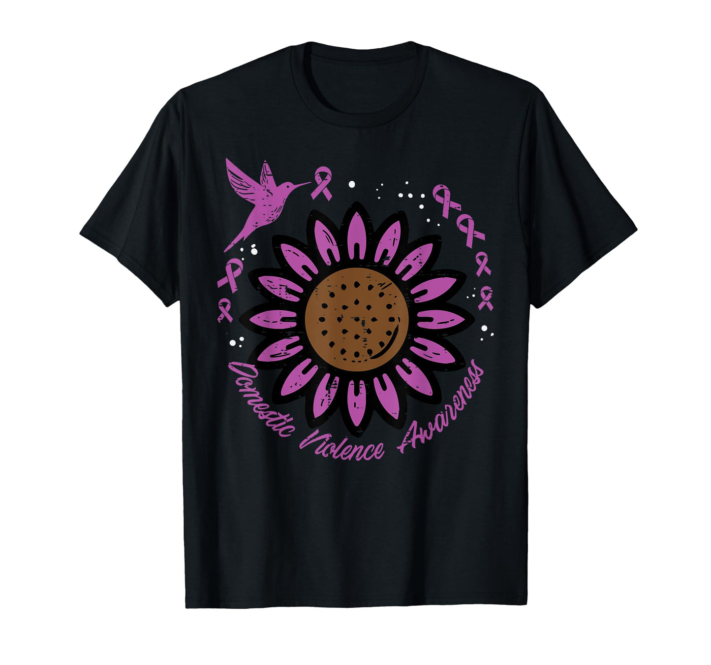 Domestic Violence Awareness Sunflower Bird Men Women Kids T-Shirt