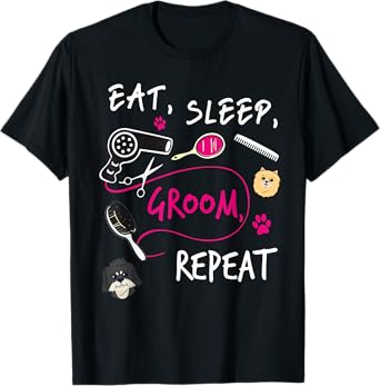 Dog Groomer Gift Funny Dog Grooming Shirt Dog Salon TShirt T-Shirt for Men Women Girls Kids