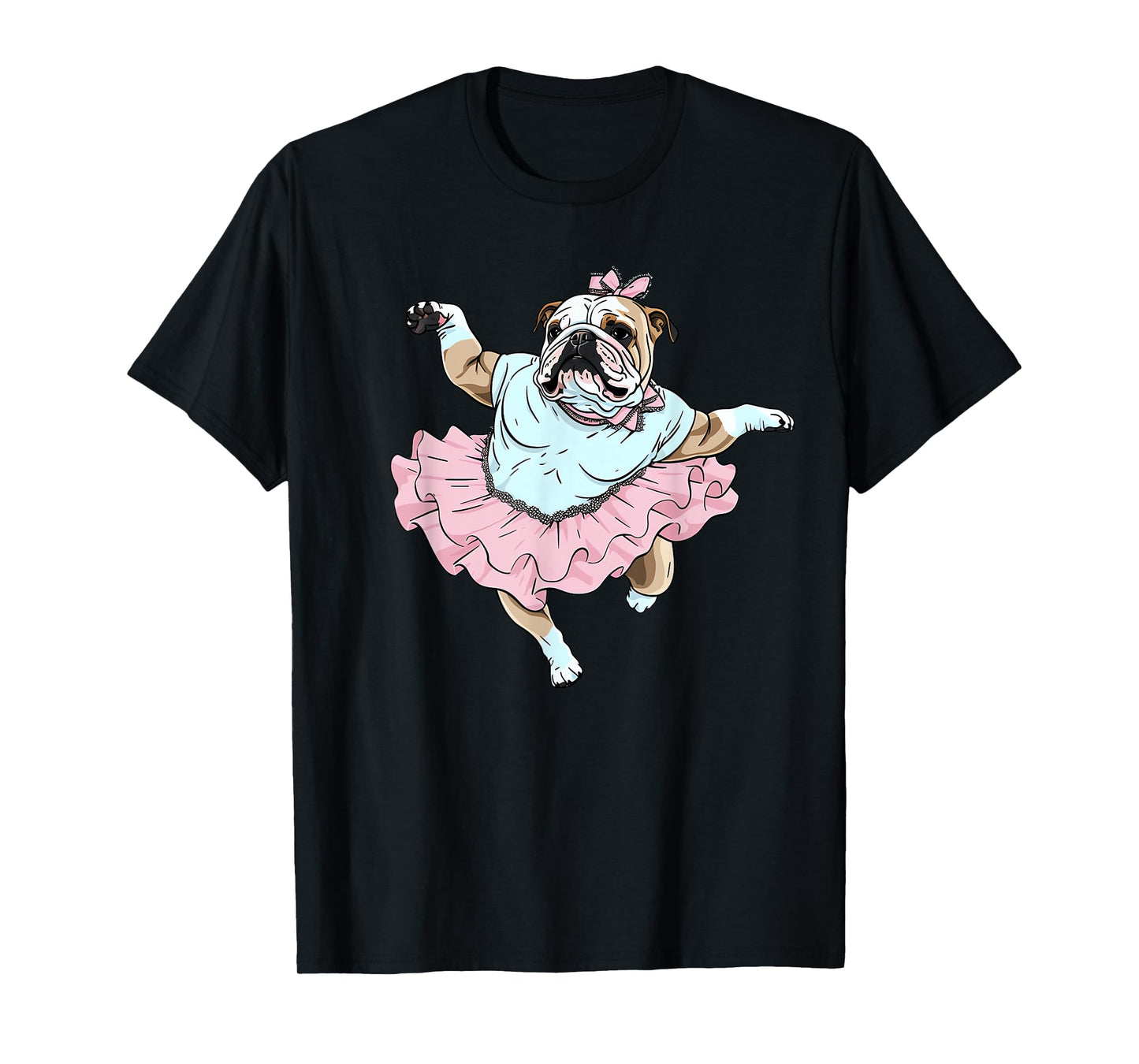English Bulldog Ballerina Funny Dog Ballet T-Shirt for Men Women Kids