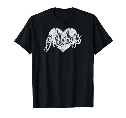 Bulldogs Baseball Softball High School Team Mascot Mom T-Shirt