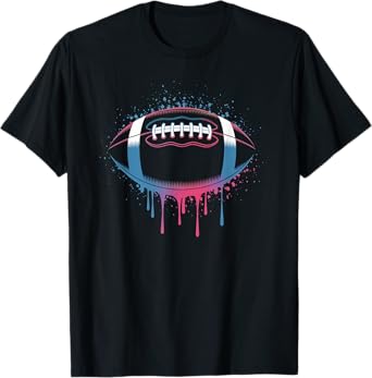 Boys Football Drip Graphics Football Player Fans T-Shirt - Black, Small