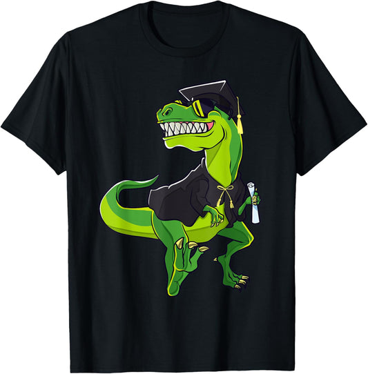 Graduation Class of 2025 Funny Dinosaur T-Rex Graduate Kids T-Shirt