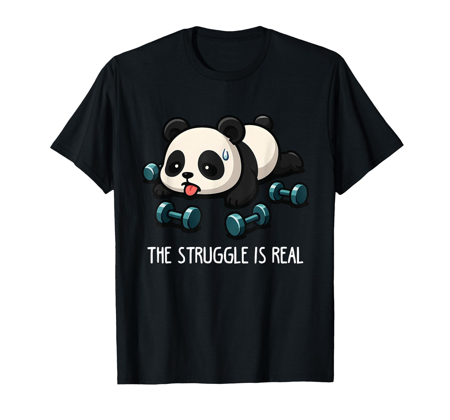 Funny Cute Baby Panda Workout Gym Fitness Weightlifting Gift T-Shirt