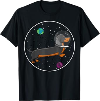 Astronaut Space Dachshund Dog Lover T-Shirt for Men Women Kids