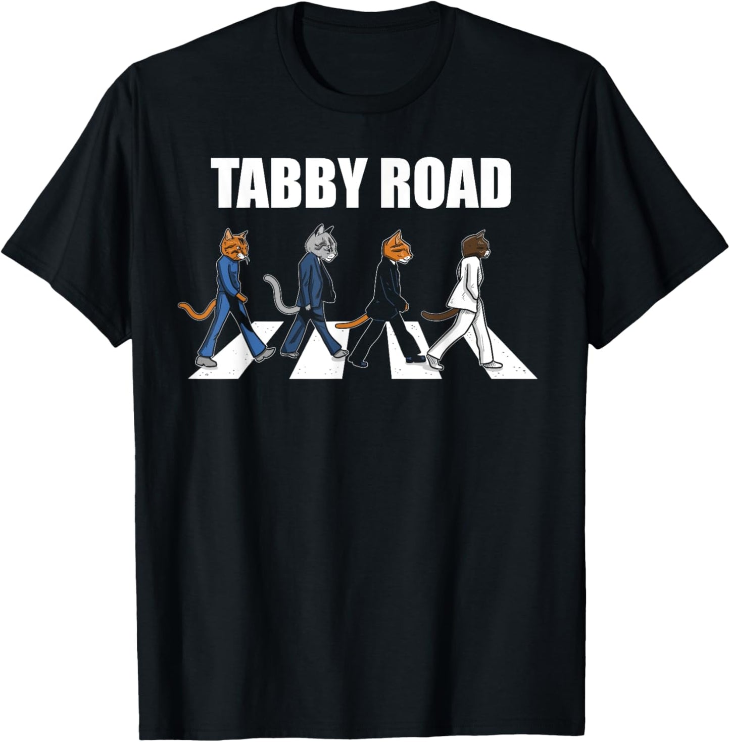 Tabby Road Cool Cats Unisex Adult Cat Lovers Graphic T-Shirt, Black, Small, Short Sleeve, Classic Fit