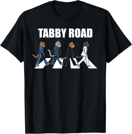 Tabby Road Cool Cats Unisex Adult Cat Lovers Graphic T-Shirt, Black, Small, Short Sleeve, Classic Fit