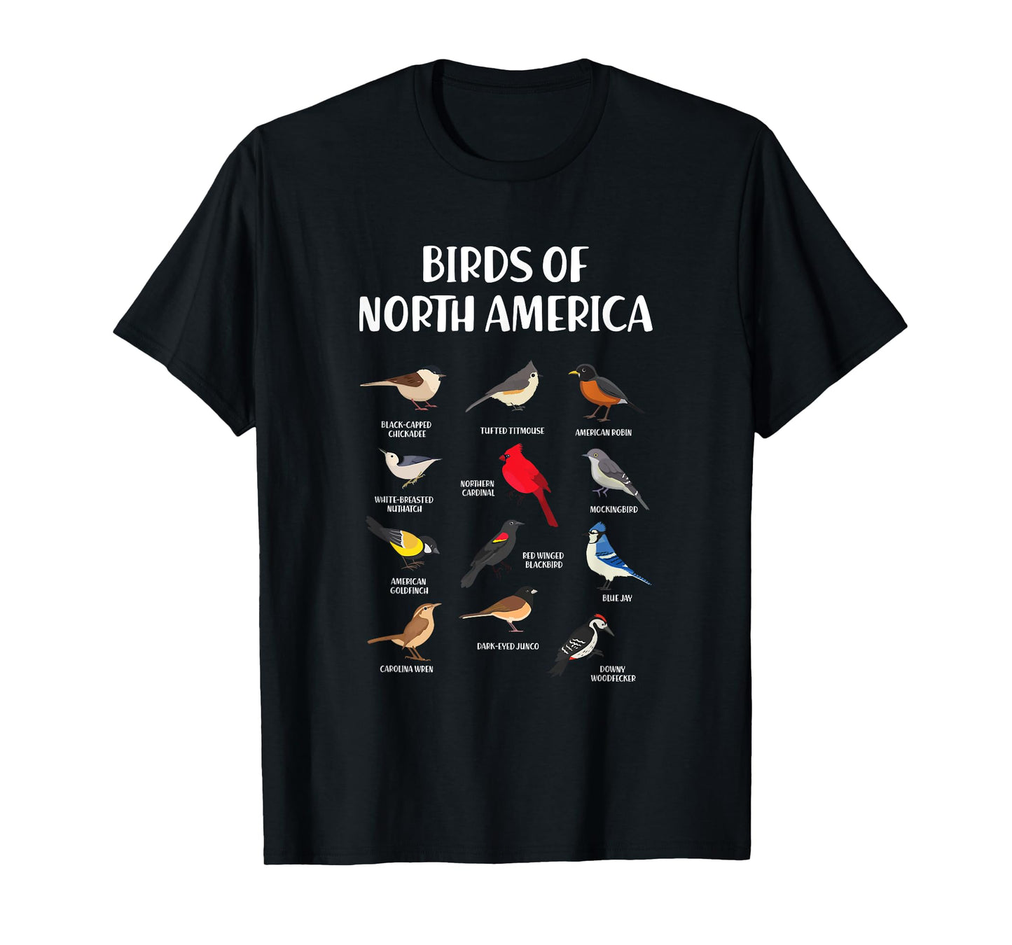 Birds Species North America USA Ornithologist Gift Bird T-Shirt