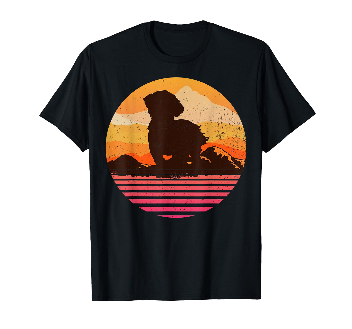 MAL-SHI With Sun Mountain Vintage Retro T-Shirt