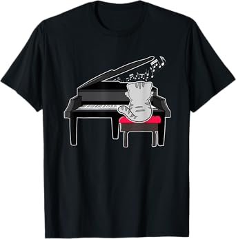 Piano Player Pianist Musical Cat Lover Kitty Owner Meow T-Shirt