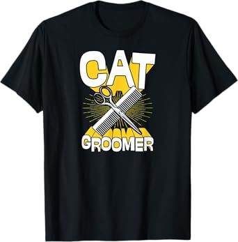 Cat Groomer Cute Retro Vintage Style Funny Comb Scissors T-Shirt for Men Women