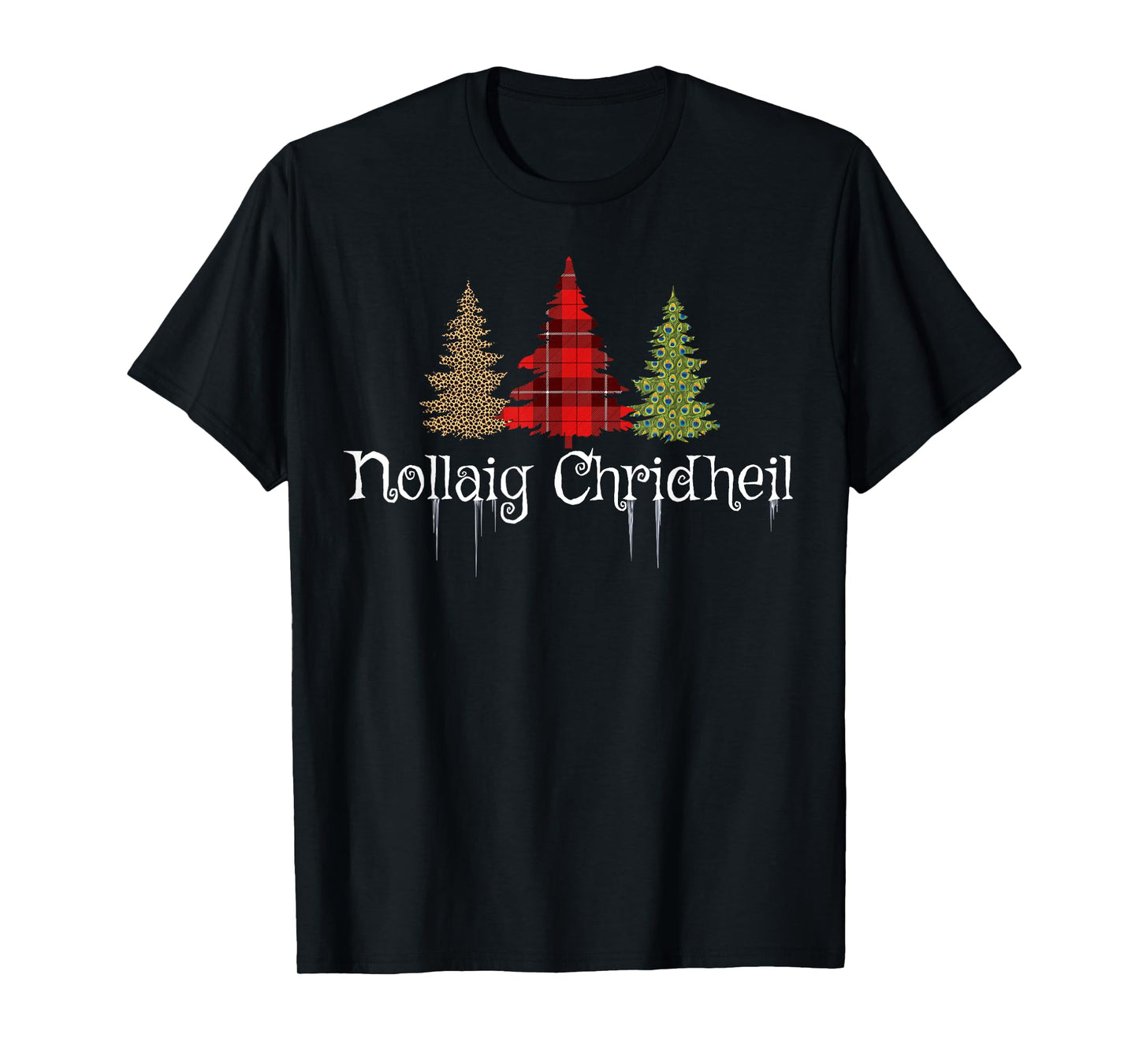 Scottish Gaelic Merry Christmas Nollaig Chridheil Plaid Tree T-Shirt