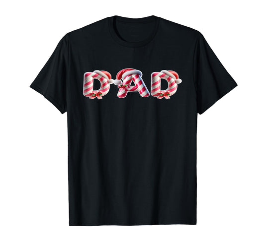 Candy Cane Christmas Daddy Dad Xmas Party T-Shirt