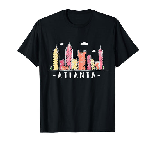 Atlanta Skyline Georgia Colourful City Souvenir Gift T-Shirt