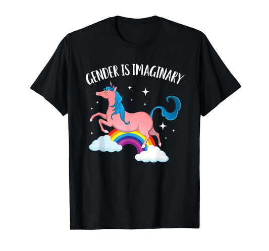 Gender Is Imaginary Non-Binary Unicorn Genderqueer T-Shirt