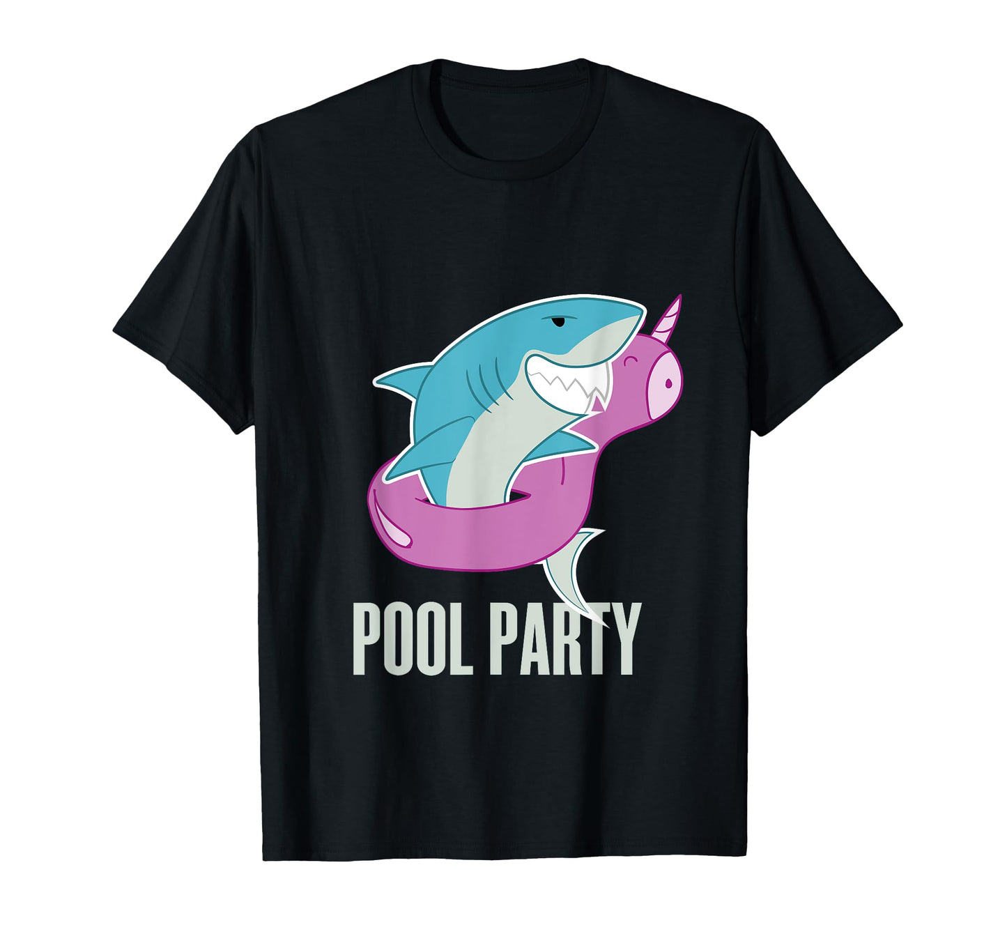 Pool Party Inflatable Unicorn Float Funny Shark Swim T Shirt T-Shirt