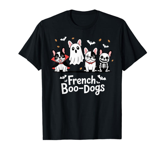 Fall French Bulldog Halloween French Boo Dogs Funny Pun T-Shirt