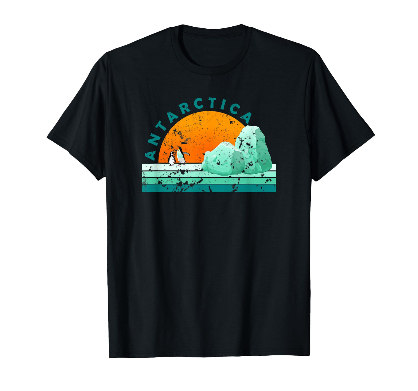 Bethcentral Vacation Gifts Antarctica - Tourist Vintage Vacation T-Shirt Black Small Retro Graphic T-Shirt