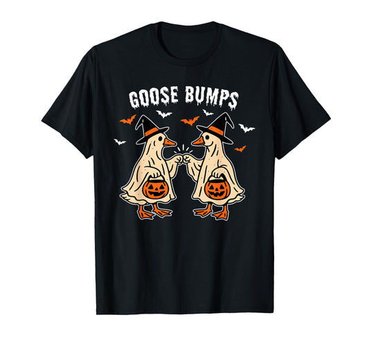 Goose Bumps Duck Pumking Halloween Funny Vintage T-Shirt