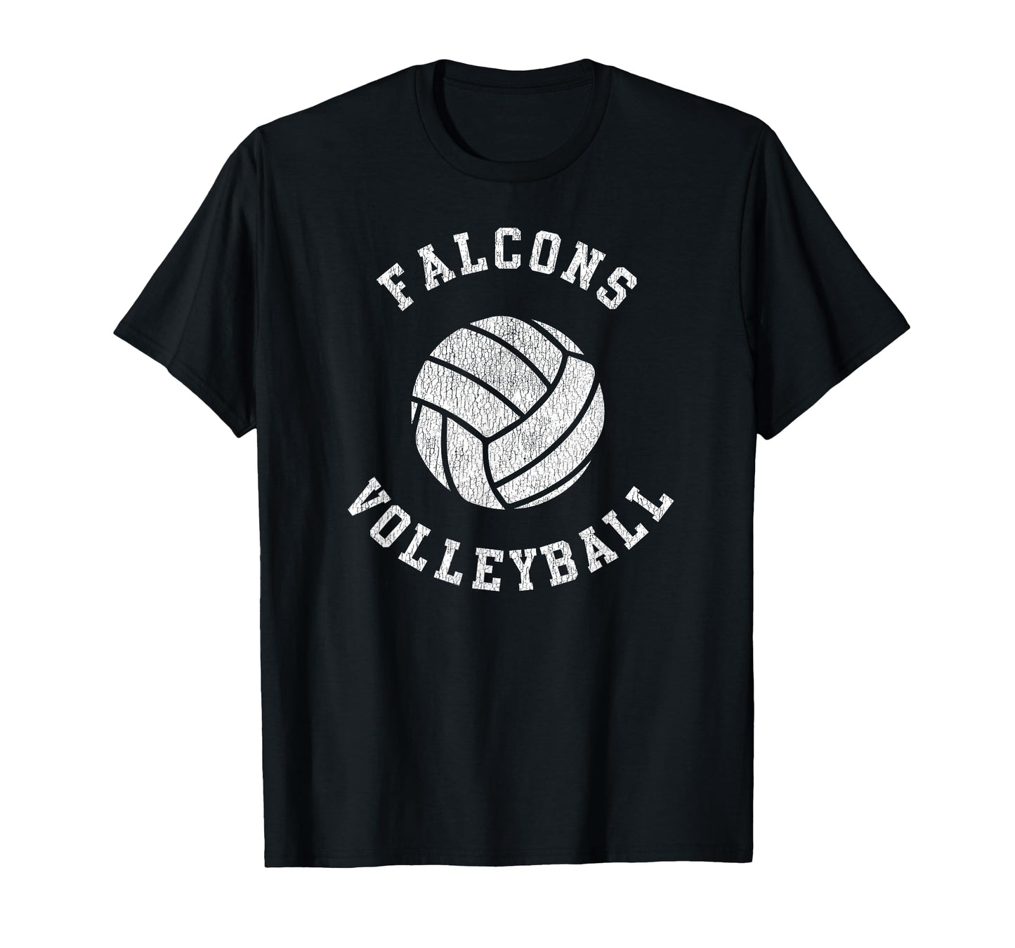 Falcons Volleyball Retro Distressed Team VB Graphic T-Shirt