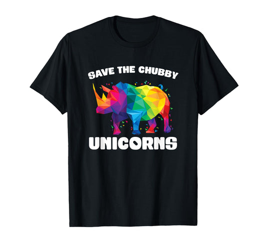 Funny Vintage Rhino Gift Save the Chubby Unicorn T-Shirt