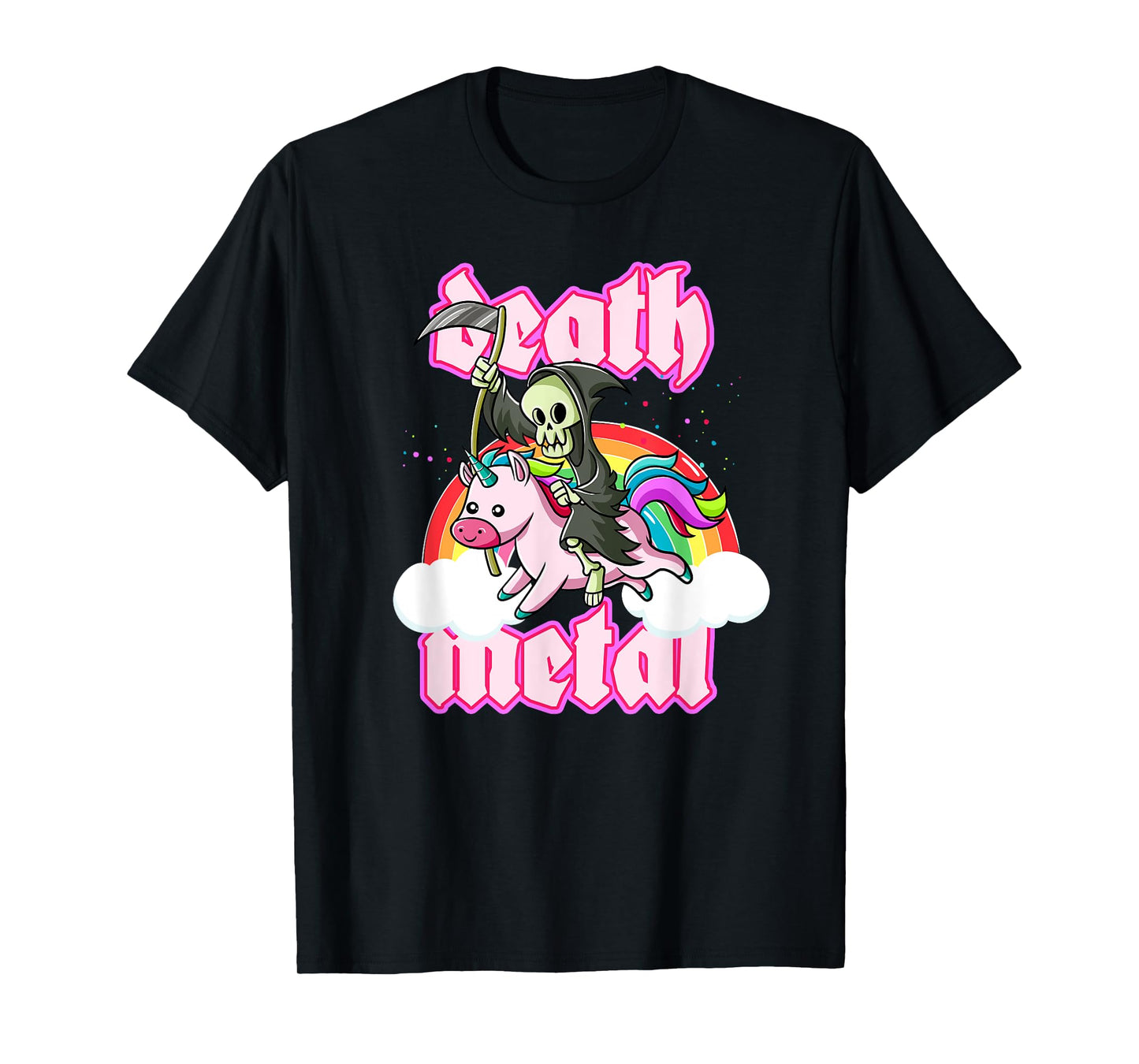 Blackcraft Grim Reaper Rides Unicorn Death Metal Shirt T-Shirt