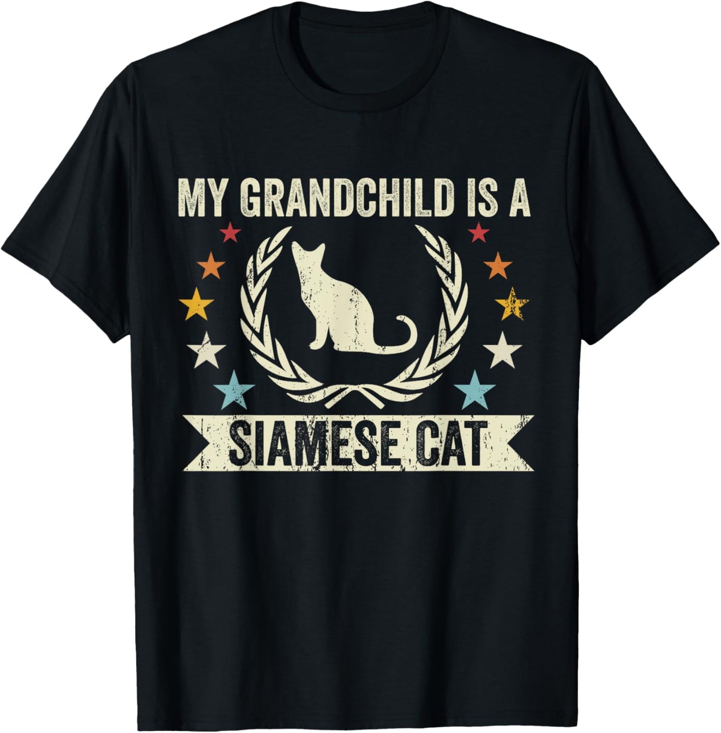 My Grandchild Is A Cat - Grandpa & Grandma Siamese Cat T-Shirt