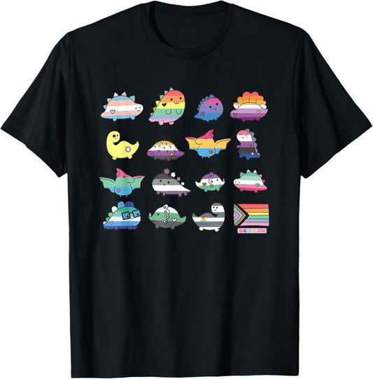 Cute LGBTQ Pride Dinosaurs Kawaii Rainbow T-Shirt