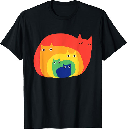 Rainbow Cats In Cats LGBT Flag Pride Month Men Women Kids T-Shirt