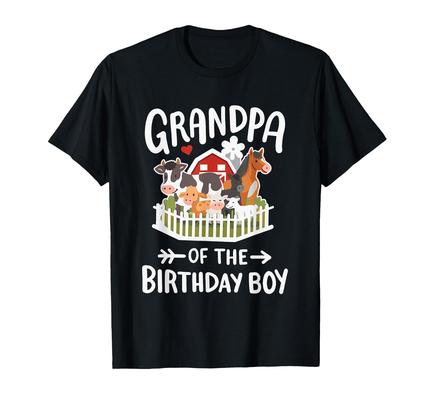 Grandpa Of The Birthday Boy Farm Animal Bday Family Matching T-Shirt