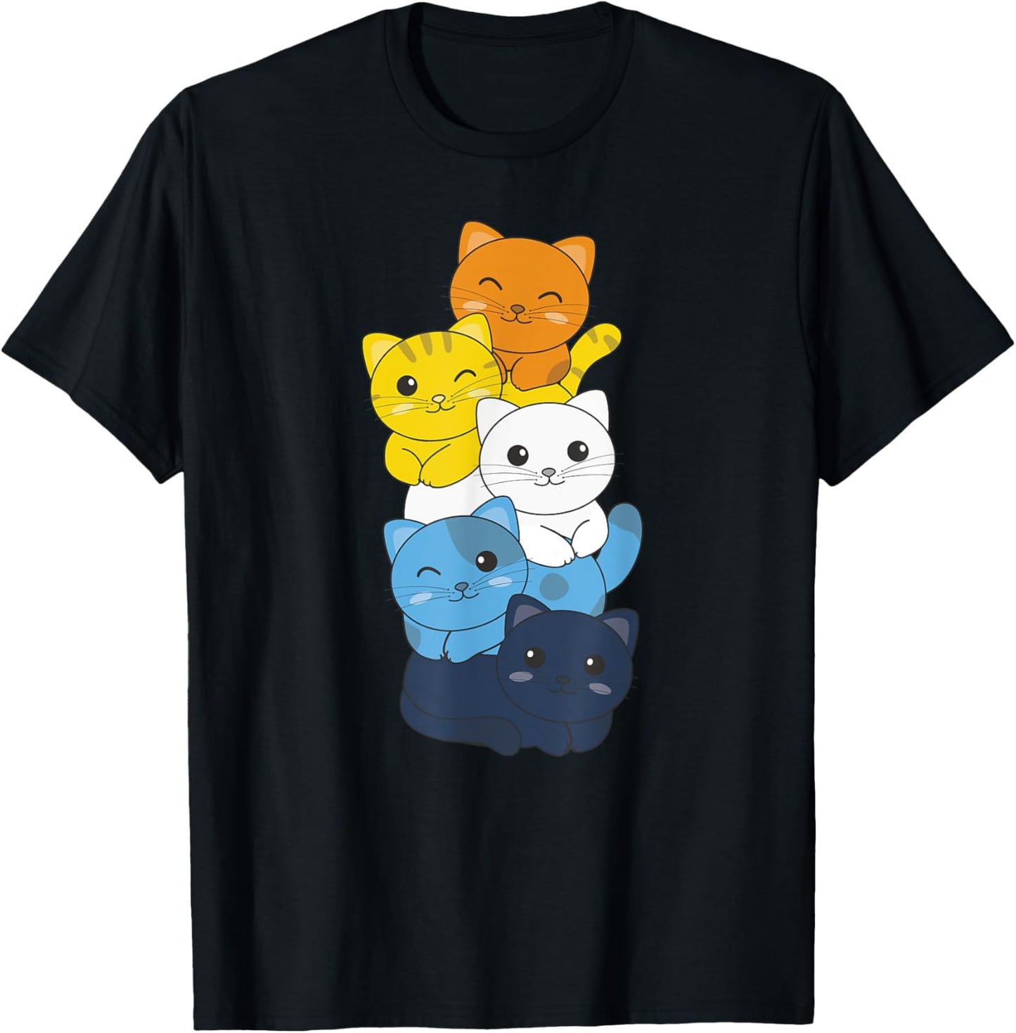 aroace Flag Pile Pride LGBTQ Cats cute aroace cat T-Shirt