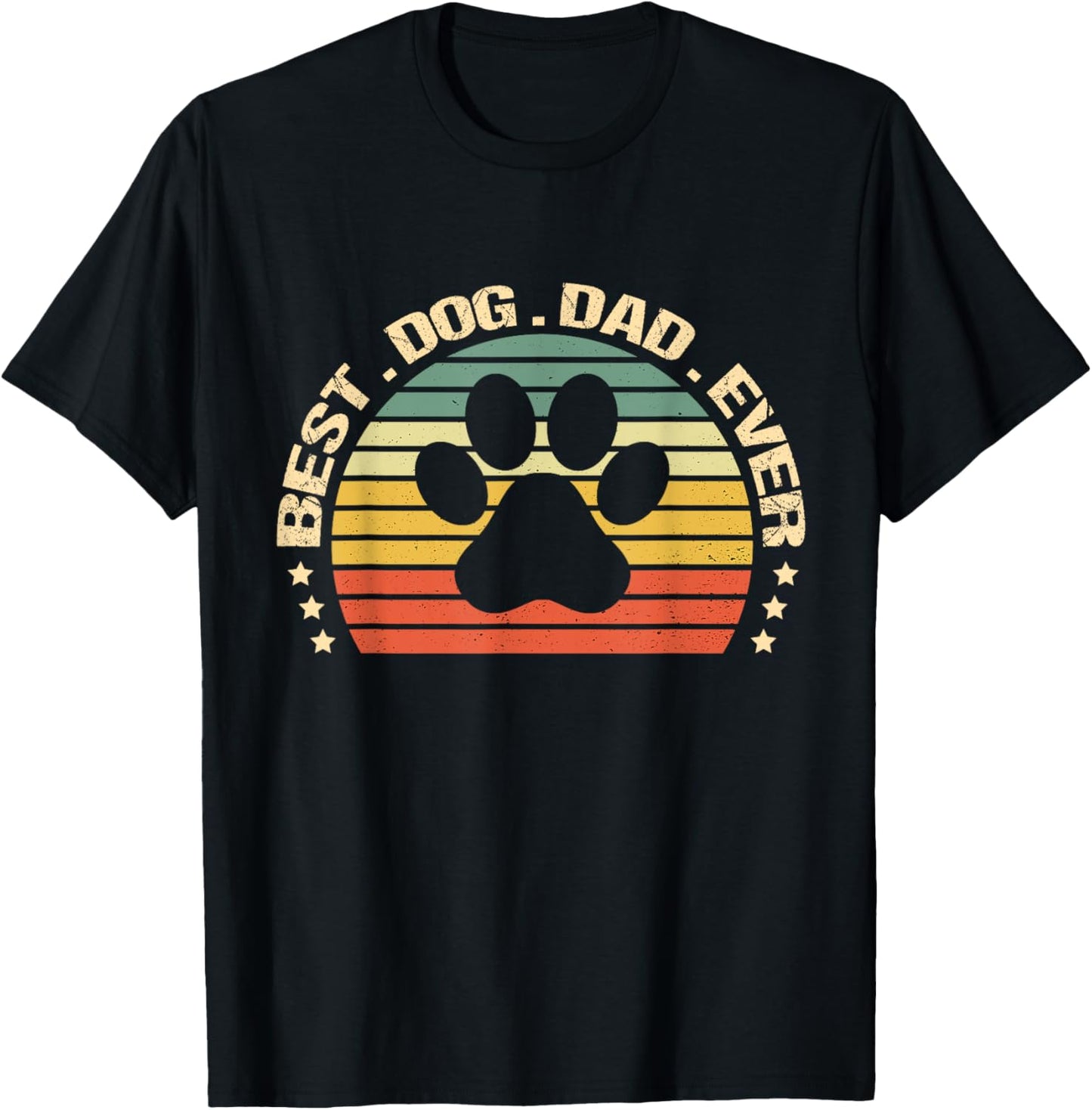 Best Dog Dad Ever Vintage Father's Day Dog Lover Retro T-Shirt