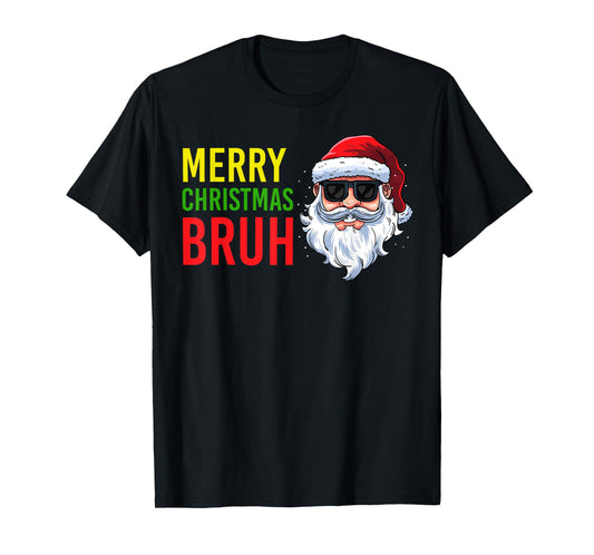 Merry Christmas Bruh Meme Funny Saying for Brother Boys Men T-Shirt