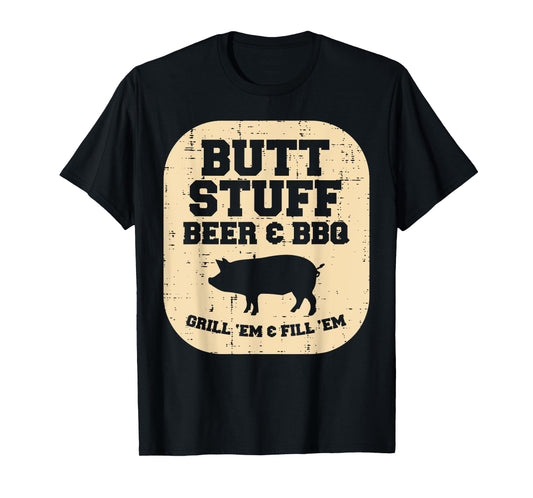 Pork Stuff Bbq Grill Em Barbecue Pig Meat Grilling Dad Men T-Shirt