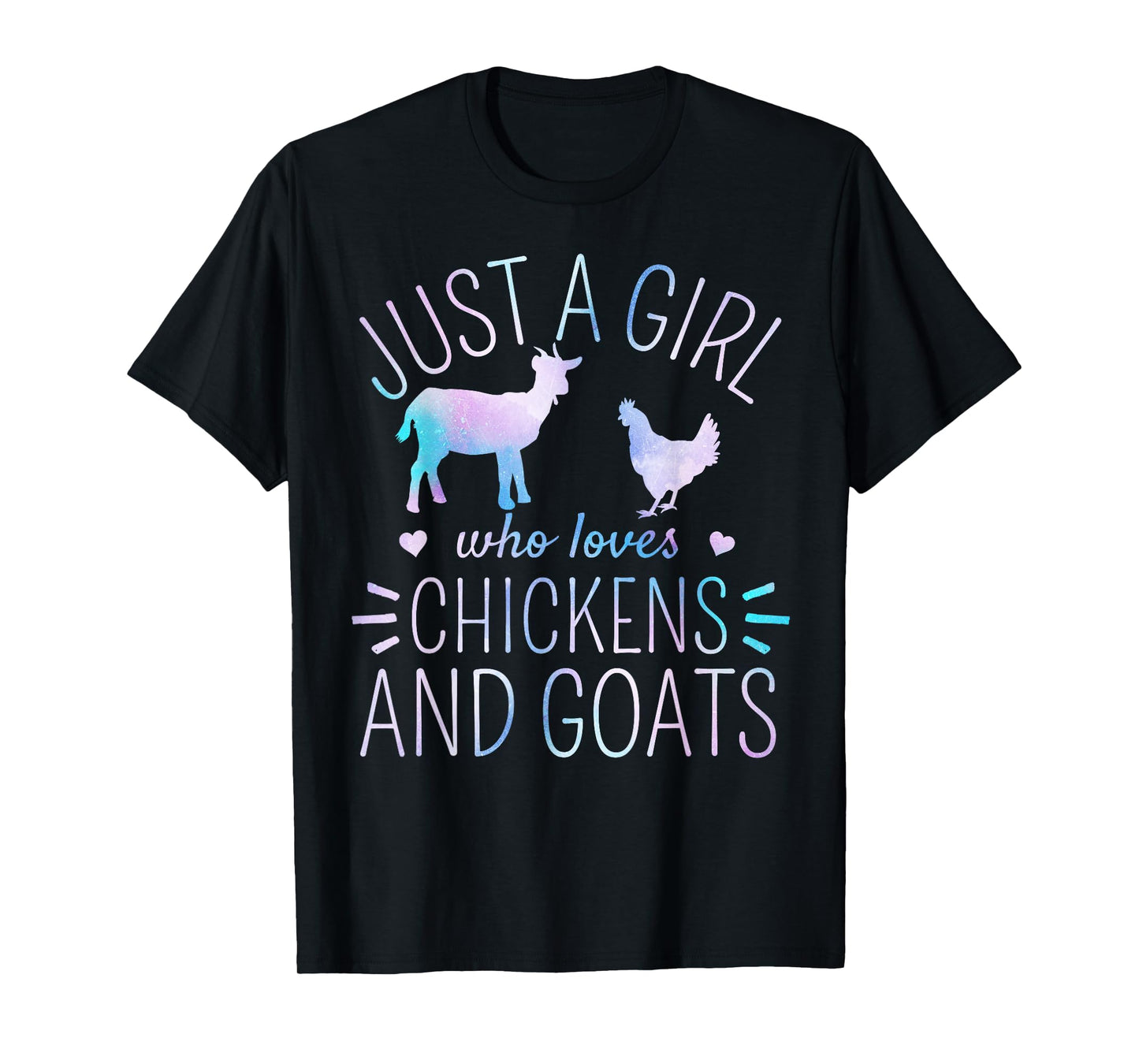 Just A Girl Who Loves Chickens And Goats Farmer Girls T-Shirt
