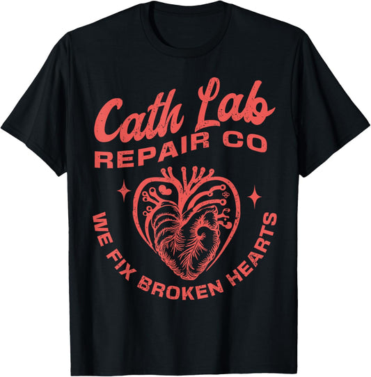 Cath Lab Repair Co Funny Valentine Day Cath Lab Nurse Outfit T-Shirt