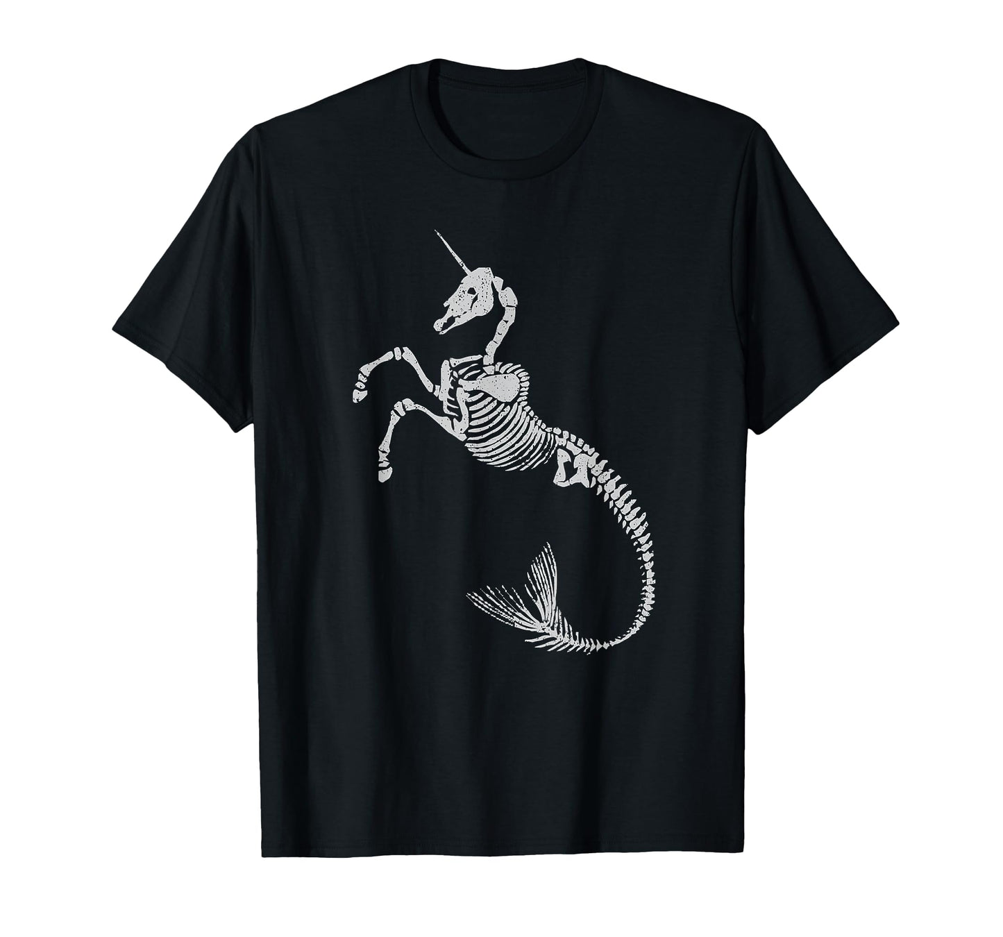 Unicorn Mermaid Skeleton Shirt Halloween Fantasy Art Tee T-Shirt
