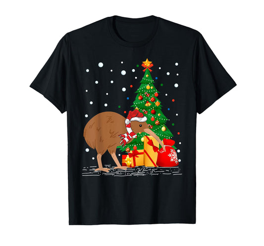 Kiwi Bird Lover Gift Santa Hat Kiwi Christmas T-Shirt