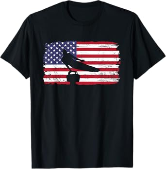 Gymnastics Pommel Horse Guy USA American Flag Sports Team T-Shirt
