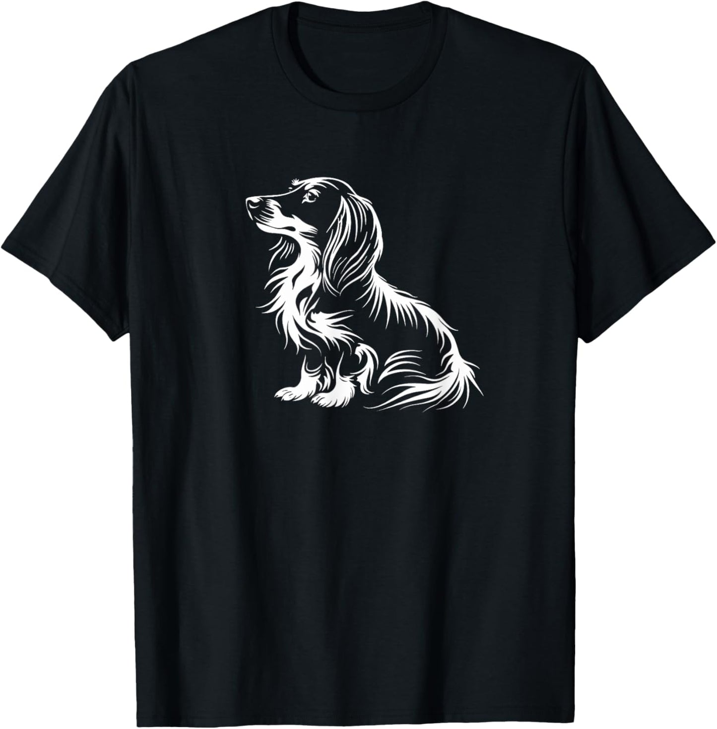 Funny Retro Vintage Logo Long Haired Dachshund T-Shirt