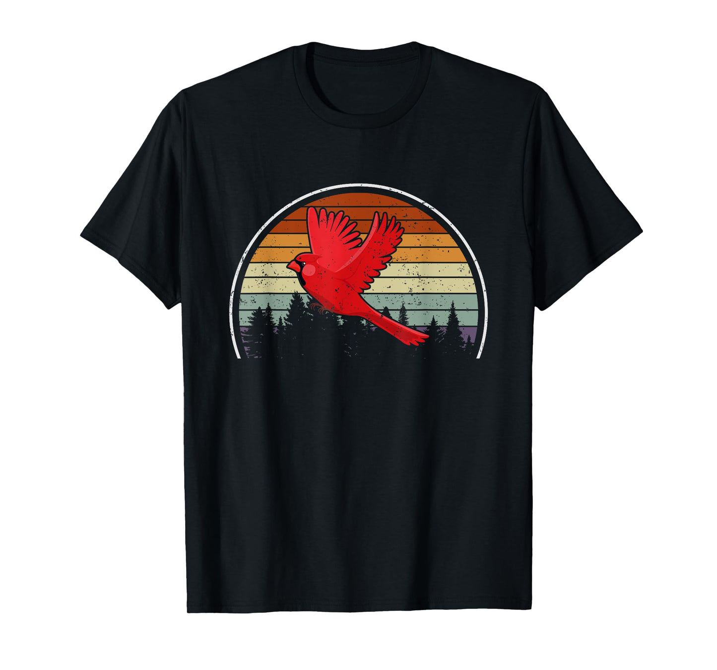 Birdwatcher Bird Lover Nature Bird Retro Red Cardinal T-Shirt