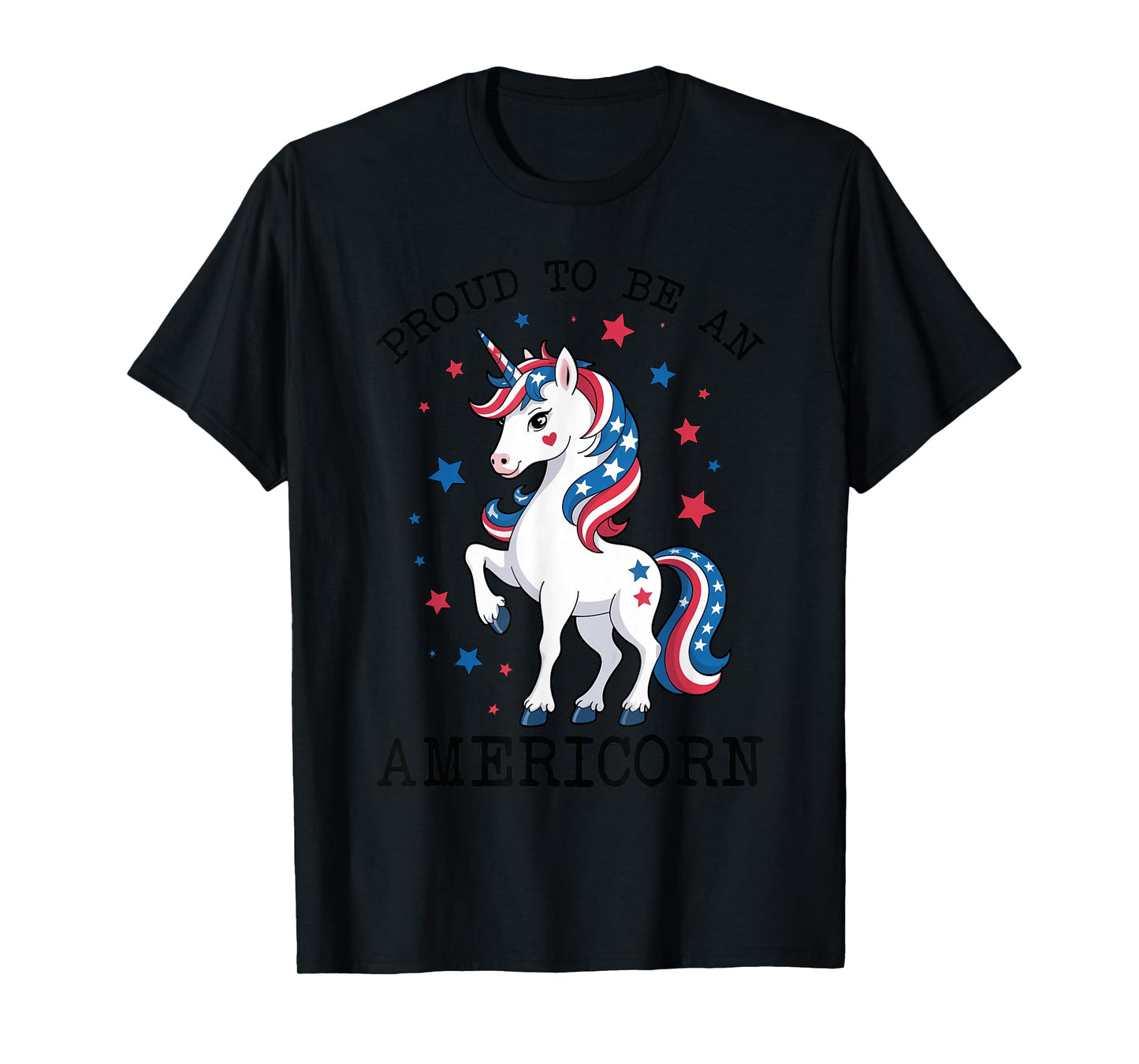 Proud to Be an Americorn Unicorn Mericorn Red White And Blue T-Shirt