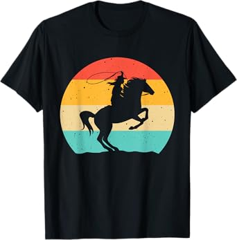 Funny Retro Western Cowgirl Gift For Girl Horse Riding Women T-Shirt