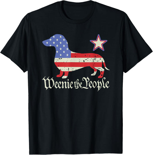 Weenie the People Funny Dachshund 4th of July T-shirt