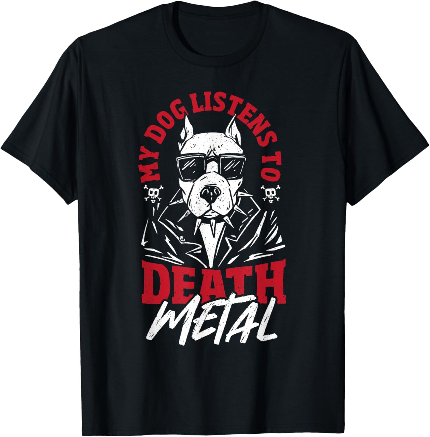 Metalhead Headbanger Heavy Rock Music Lover Death Metal Dog T-Shirt