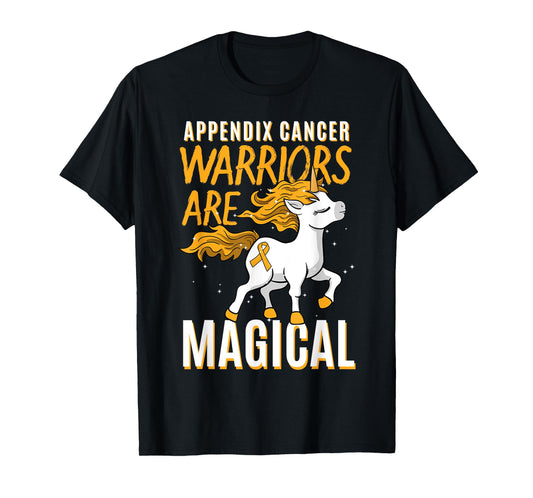 Appendix Cancer Awareness Supporter Fighter Unicorn Lover T-Shirt