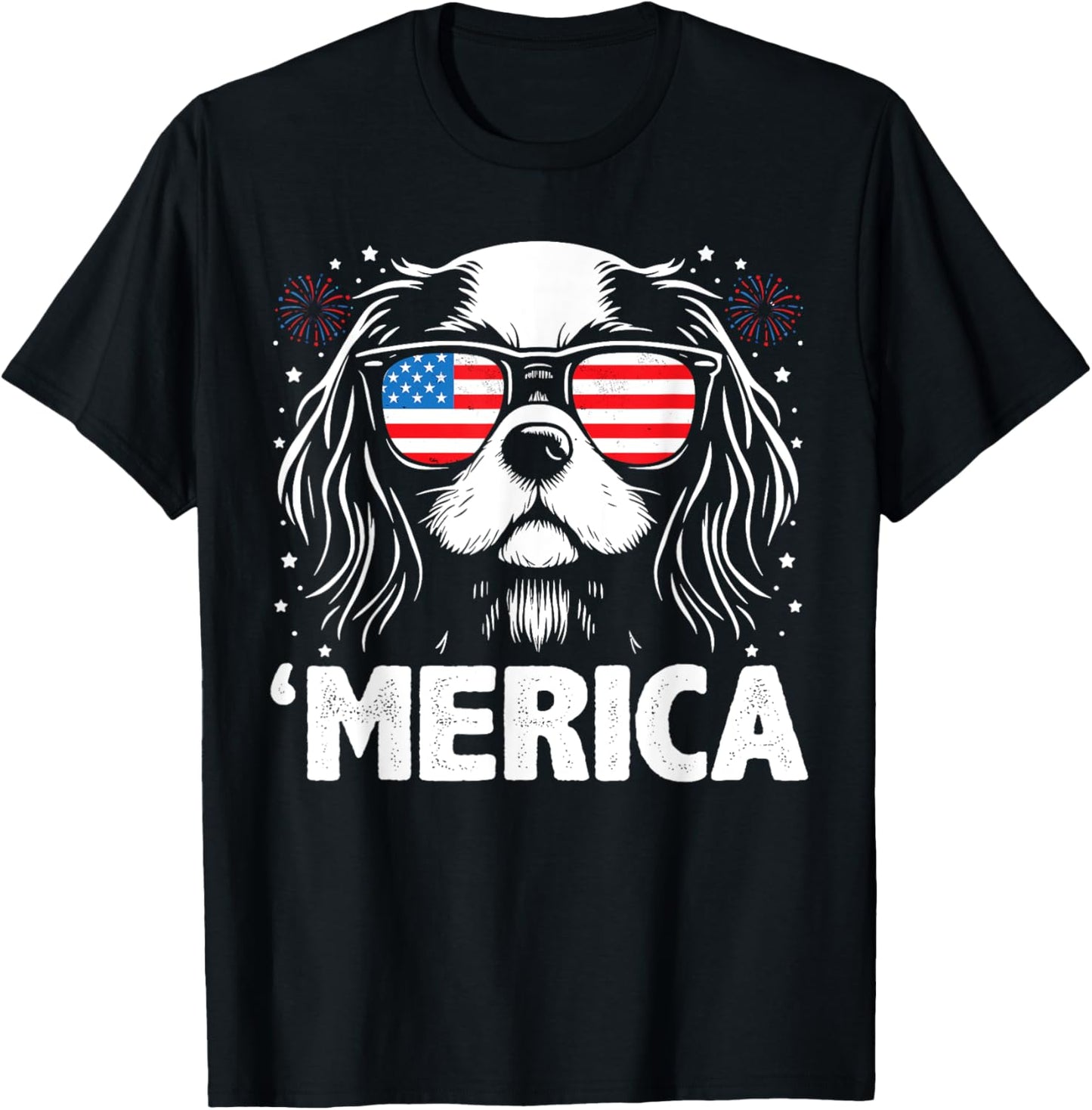 Cavalier King Charles 4th Of July Merica Patriotic Dog Tee T-Shirt