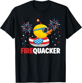 4th of July Duck Firequacker Patriotic Fourth of July Funny T-Shirt