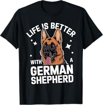 German Shepherd Art For Men Women German Shepherd Dog Lover T-Shirt