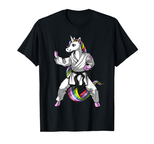 Unicorn Ninja Karate Martial Art Kickboxing Taekwondo Girls T-Shirt