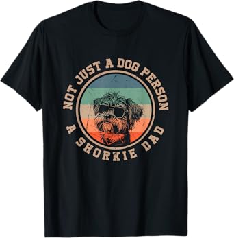 Vintage Shorkie Dad Gifts Funny Shorkie Dog Dad Fathers Day T-Shirt for Men Women Kids